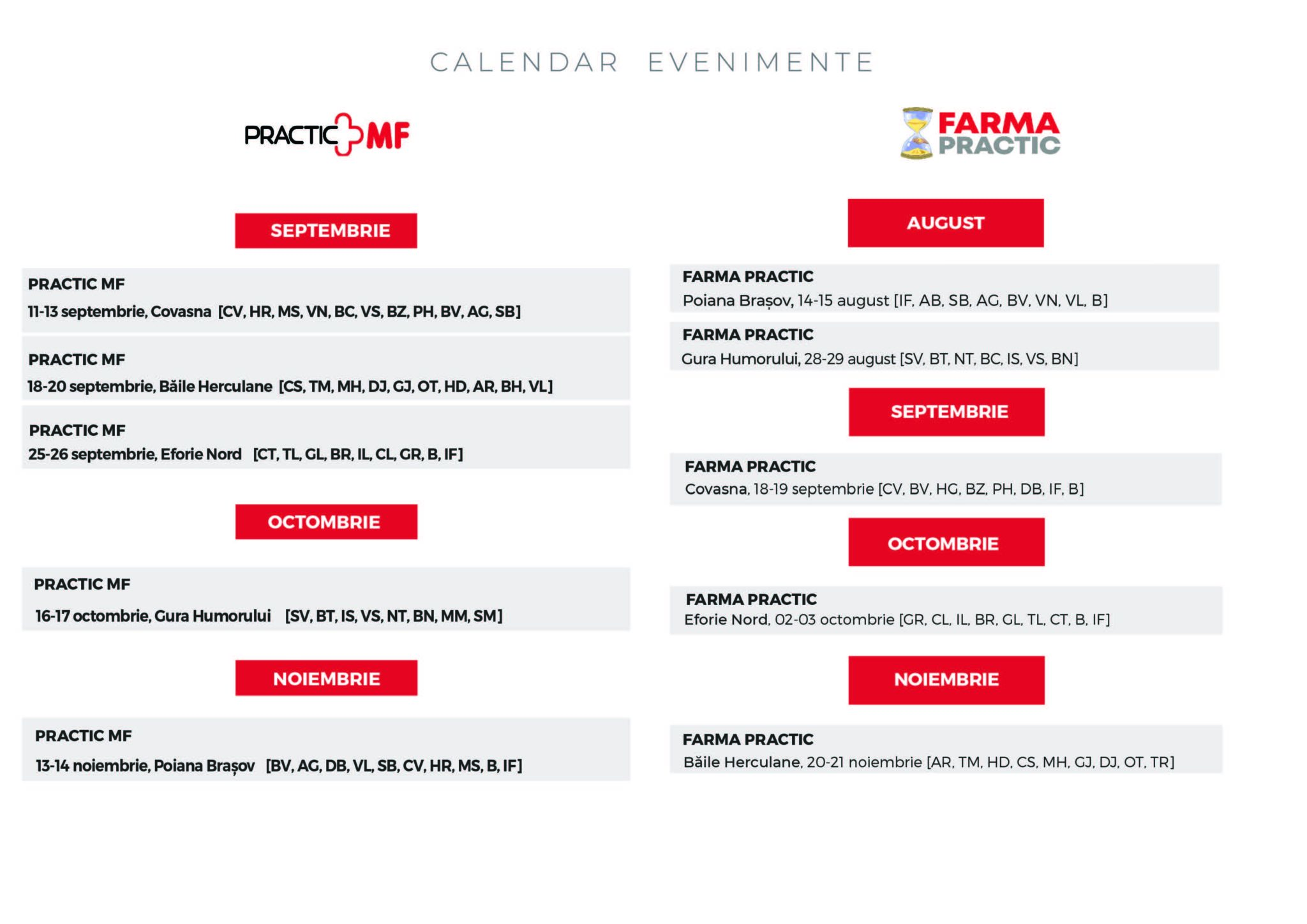 Calendar Evenimente 2020 Houston NPA